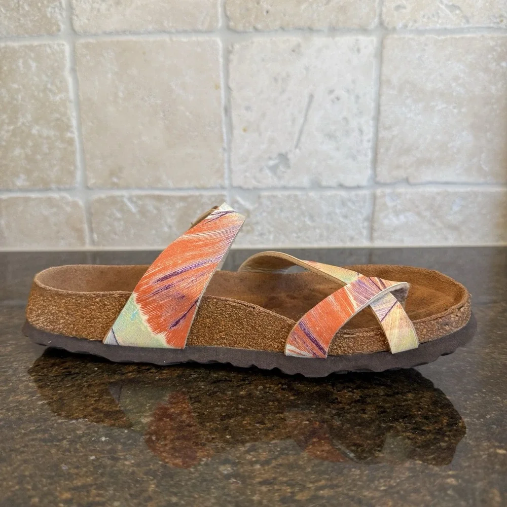 Papillio Birkenstock Tabora Multicolor Leather Sandals Women's 37 US 6